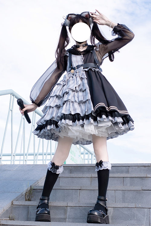 Plaid Stitching Multi-Layer Sweet Lolita JSK Dress