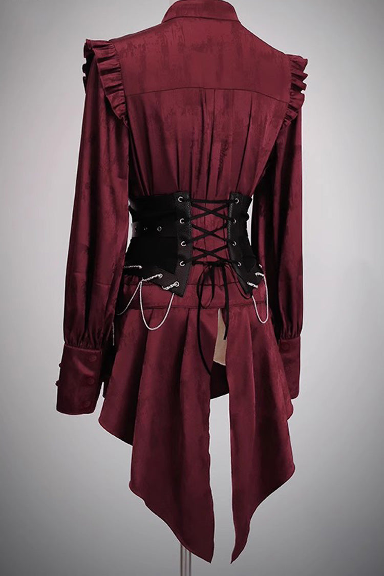Bone Dragon Stand Collar Long Sleeves Ruffle Embroidery Ouji Fashion Classic Lolita Blouse 3 Colors