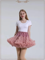 Lolita Petticoats Pink White Daily Puffy Sweet Crinoline Full Gown 15.5inches