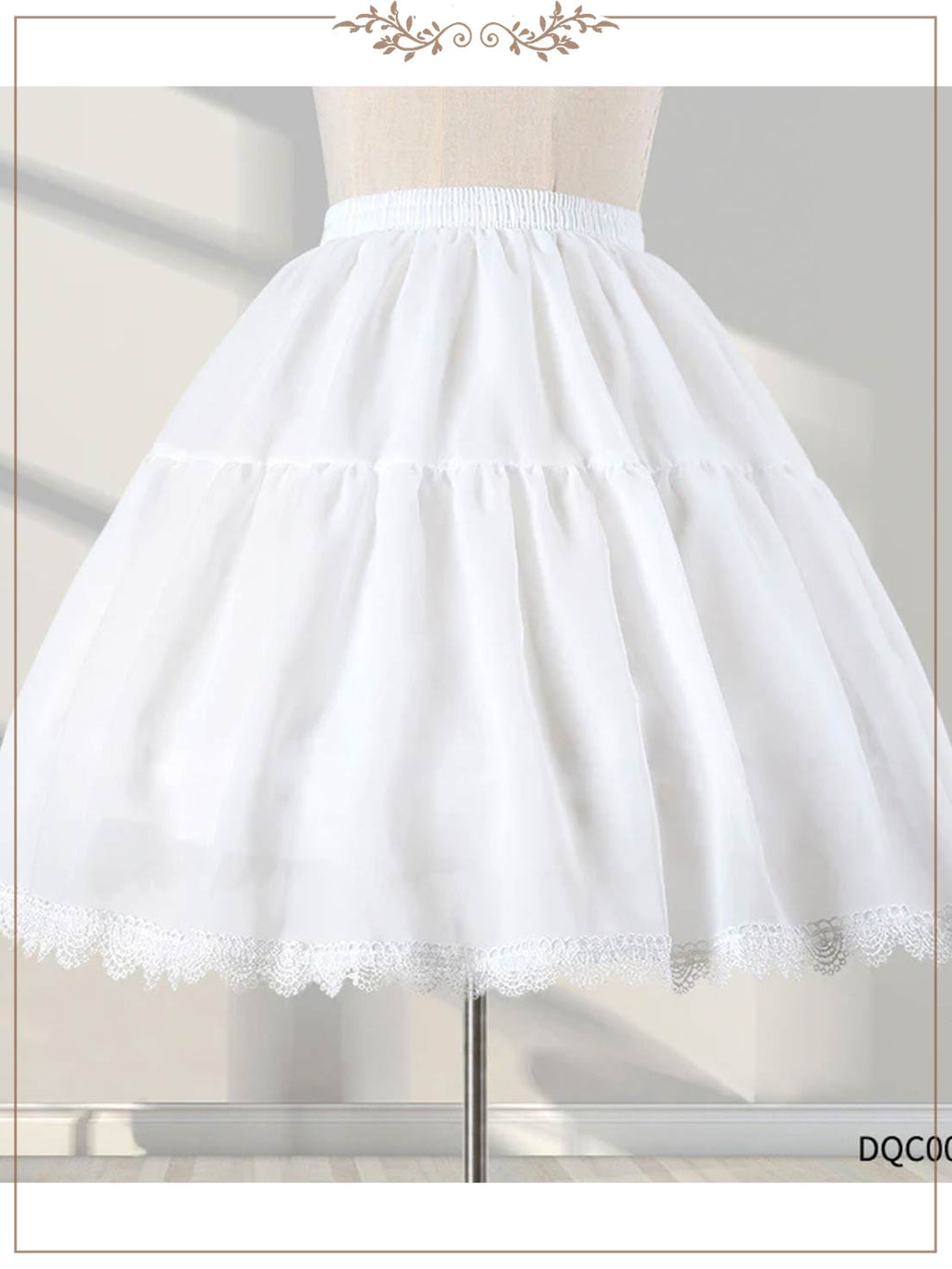 Petticoat Lolita Soft Fishbone pattern Hoopless Crinoline Adjustable Under skirt for Hanfu Ma Mian Skirt Light Fluffy