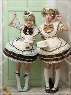 Sweet Lolita Pod Cute Lolita Set Mint Green Blue Chocolate  Dress