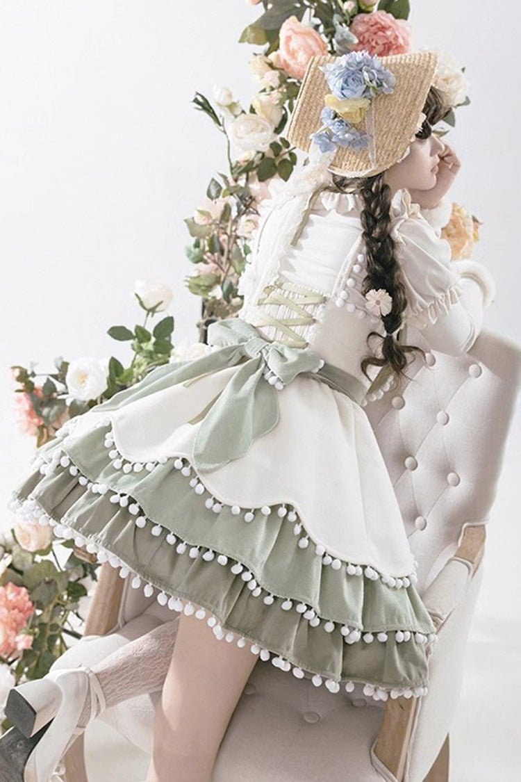Confession Function Multi-layer Ruffle Bowknot Color Matching Autumn Winter Sweet Lolita Jsk Dress