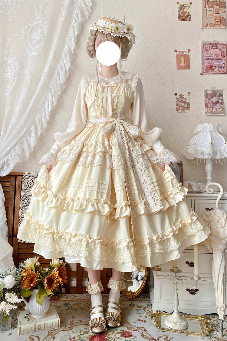 Lillian Ruffle Bowknot Lace Sweet Lolita Jsk Dress 4 Colors