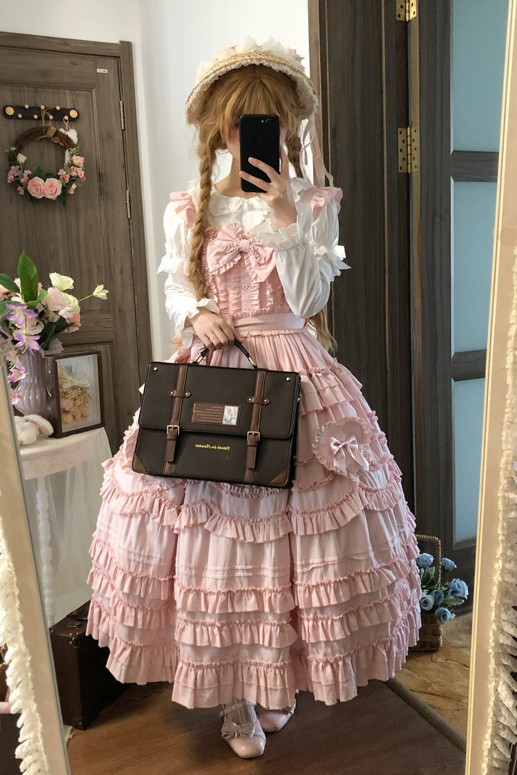 Pink Heart In Love Multi-Layered Ruffled Bow Sweet Lolita Jsk Dress