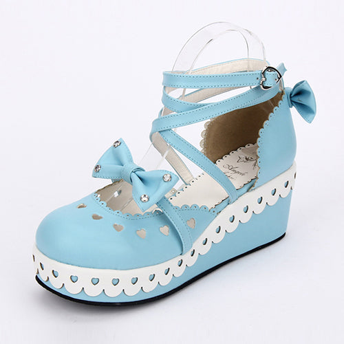 Round Toe Bowknot Lace Sweet Lolita Shoes