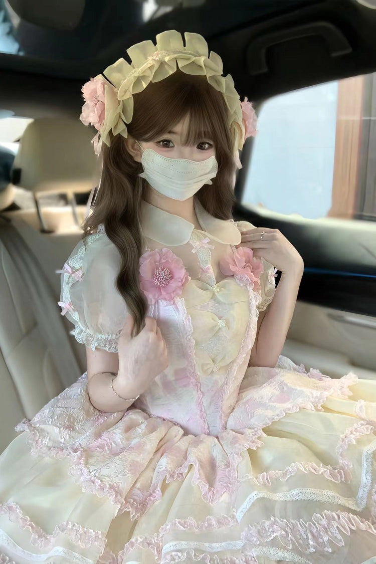 Jasmine Rain Print Stitching Lace Sweet Lolita Jsk Dress 6 Colors