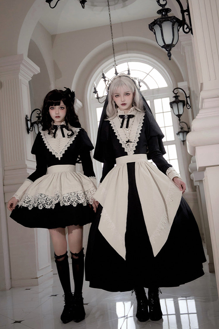 Black Letters and Poems·Nocturne Nun Long Sleeves Ruffle Gothic Lolita Long Dress