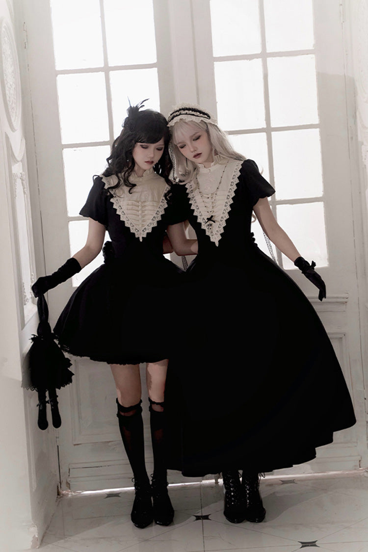 Black Letters and Poems·Nocturne Nun Long Sleeves Ruffle Gothic Lolita Long Dress