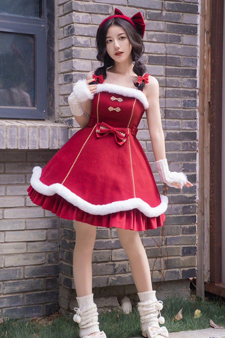 Red Bowknot Lantern Festival And New Year Sweet Lolita JSK Dress