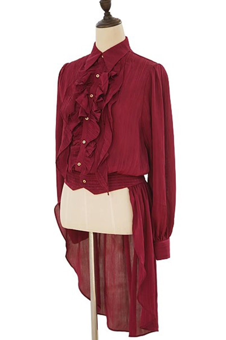 The Eternal Moonlit Night Song Ouji Fashion Classic Prince Handsome Lolita Long Swallowtail Blouse 2 Colors