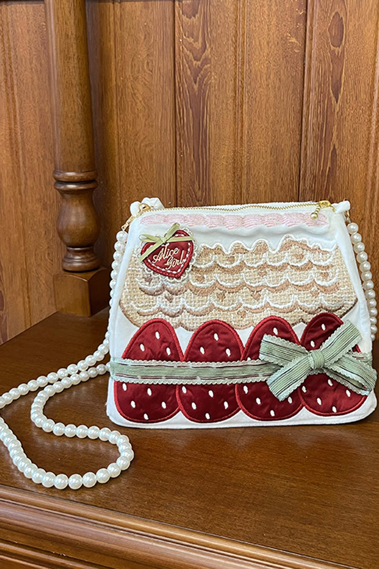 Multi-Color Mint Strawberry House Embroidery Bowknot Sweet Lolita Crossbody Bag