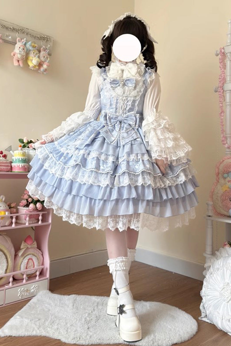 Love Feather Multi-Layered Hanayome Bowknot Lace Sweet Gorgeous Lolita Jsk Dress 4 Colors