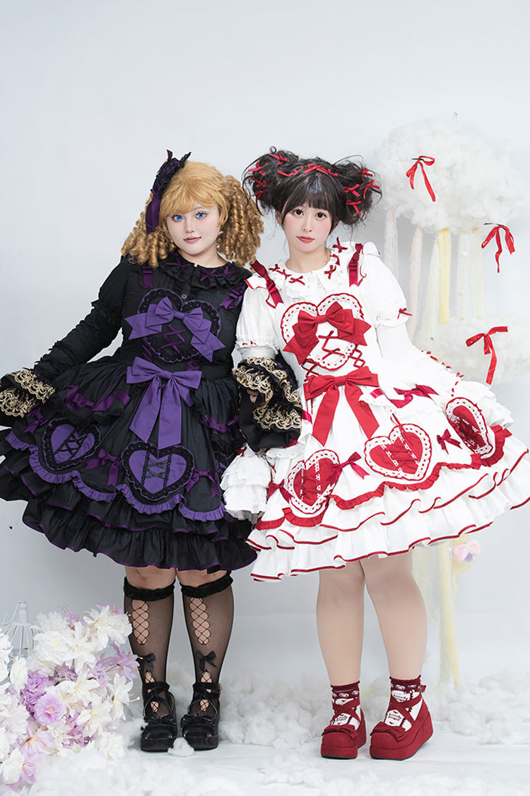 Black/Purple Frosted Sugar Gift Box Sleeveless Ruffle Bowknot Gothic Plus Size Princess Lolita Jsk Dress