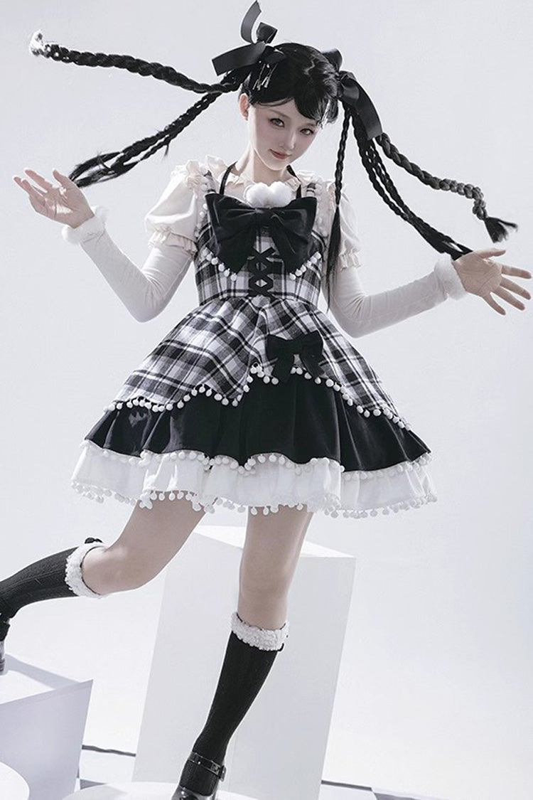 Confession Function Multi-layer Ruffle Bowknot Color Matching Autumn Winter Sweet Lolita Jsk Dress