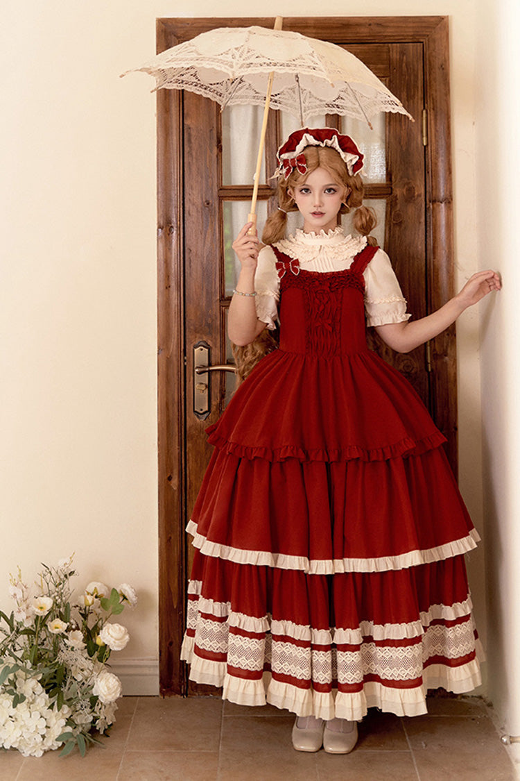 Red Lily Multi-Layered Ruffle Lace Classic Elegant Lolita Jsk Dress