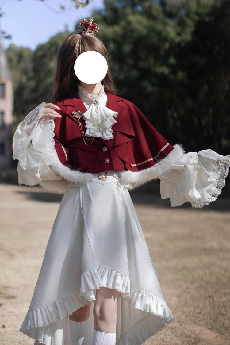 White Day and Night Song Long Sleeves Ruffle Ouji Gothic Lolita Skirt Pants