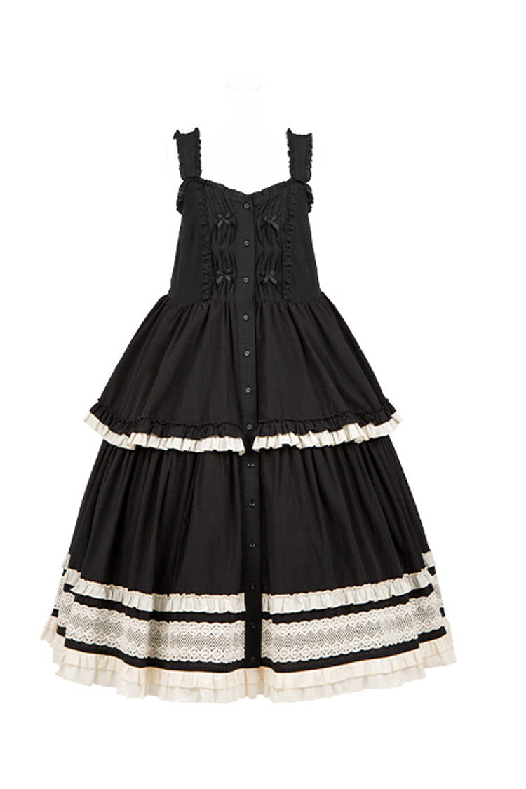 Black Lily Multi-Layered Ruffle Lace Classic Elegant Lolita Jsk Dress