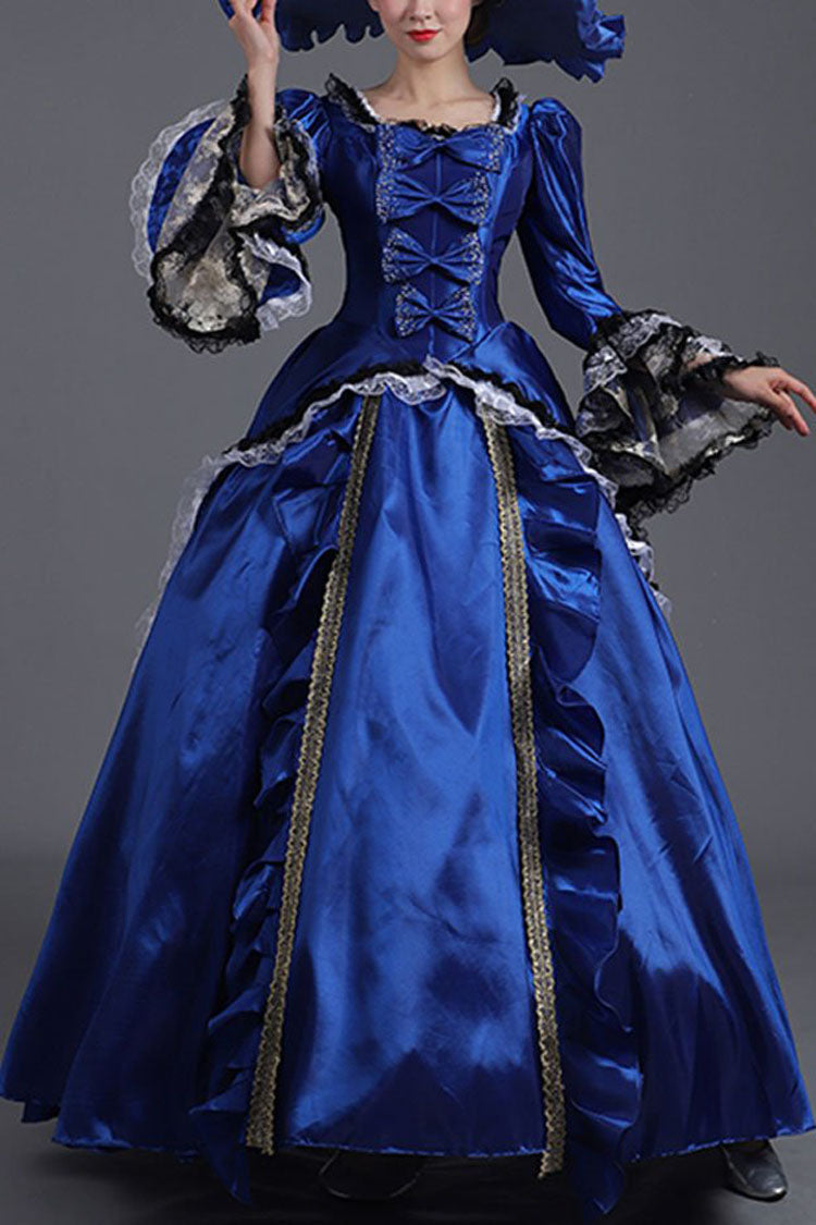 Court Style High Waisted Long Sleeves Trumpet Sleeves Bowknot Victorian Lolita Prom Dress