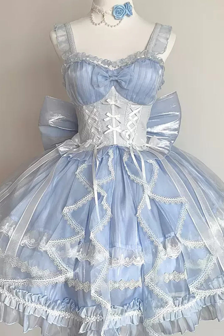 Glaze Fantasy Sleeveless Ruffle Embroidery Bowknot Sweet Lolita Jsk Dress 5 Colors