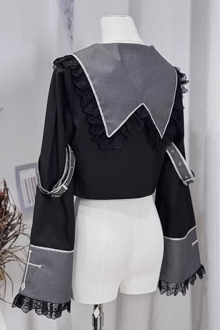Black Rules of the Otherworld Long Sleeves Gothic Ouji Lolita Shorts Coat Set