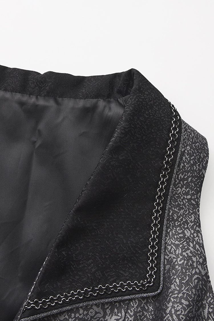 Silver Eternal Dislocated Boundary Sleeveless Lace Slim Gothic Elegant Prince Handsome Lolita Long Coat