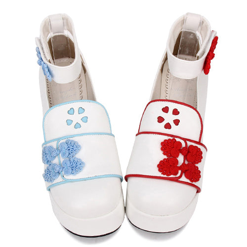 Chinese Embroidery Decoration Thick Base Classic Lolita Shoes