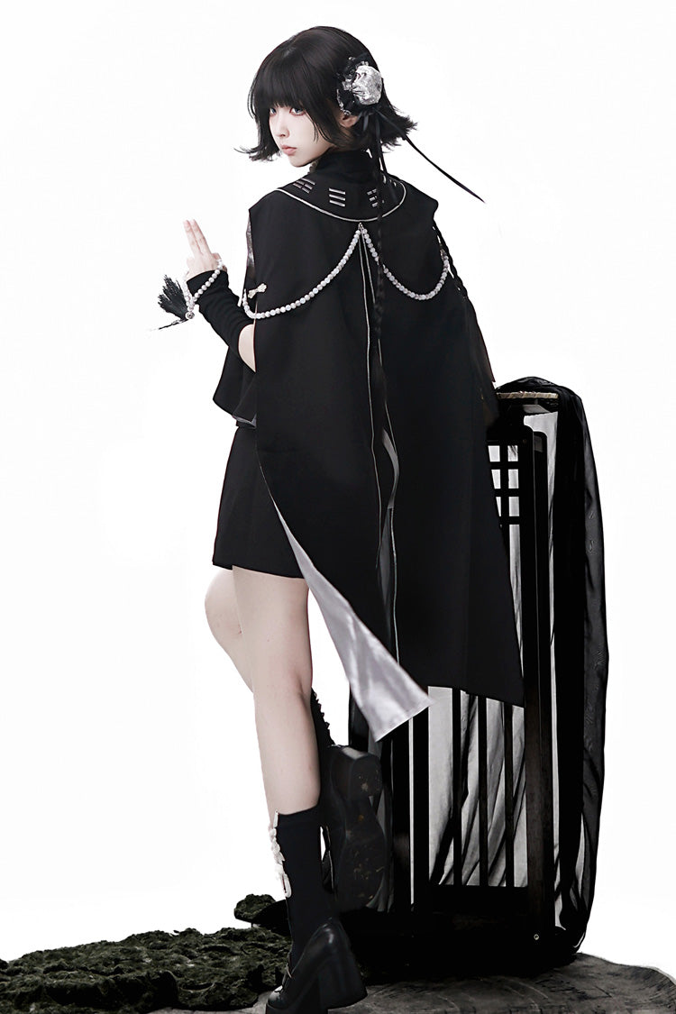 Black The Strange End of the Immortal Sect Sleeveless Chinese Style Ouji Lolita Set