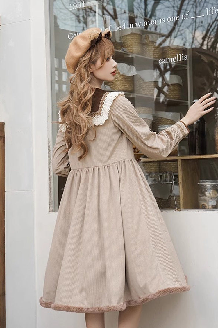 Brown Coco Diary Long Sleeves Autumn Winter Sweet Princess Lolita Dress