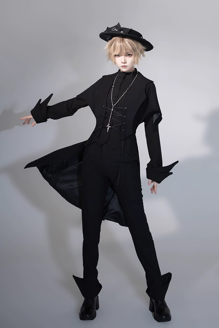 Black Vintage Medieval Prince Ouji Lolita Slim Fit Shirt