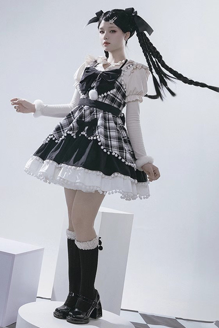 Confession Function Multi-layer Ruffle Bowknot Color Matching Autumn Winter Sweet Lolita Jsk Dress