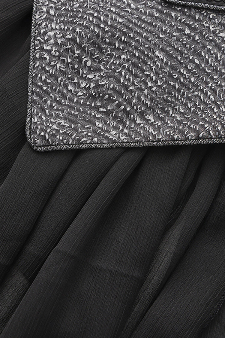 Silver Eternal Dislocated Boundary Sleeveless Lace Slim Gothic Elegant Prince Handsome Lolita Long Coat