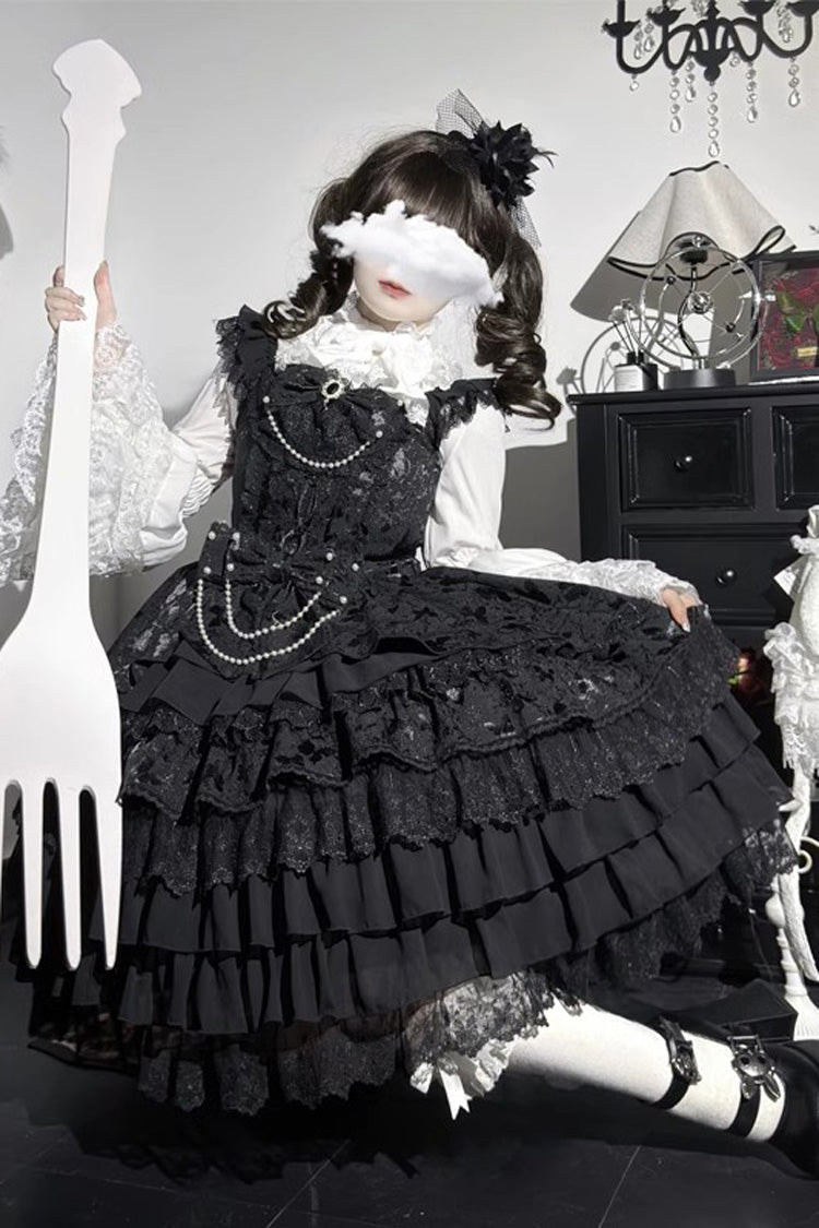 Love Feather Multi-Layered Hanayome Bowknot Lace Sweet Gorgeous Lolita Jsk Dress 4 Colors