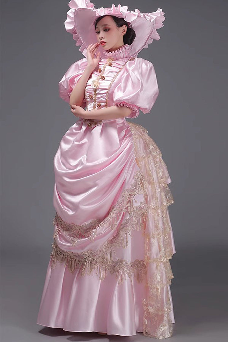European Style Long Sleeves Multi-layer Ruffle Classic Elegant Princess Victorian Dress 3 Colors