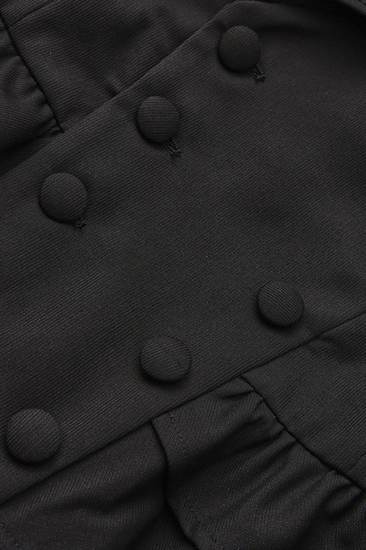 Black Immortal Silent Agent Sleeveless Ruffle Ouji Fashion Vintage Elegant Prince Lolita Long Coat