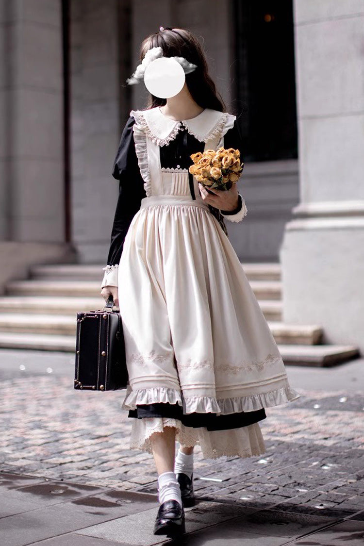 Black Angelina Doll Collar Long Sleeves Ruffle Bowknot Classic Vintage Elegant Lolita Dress