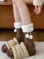 Lolita Stockings Lace Hairball Lolita Socks Women's Autumn and Winter Cotton Bow Socks Lolita Japanese Lolita Accessories
