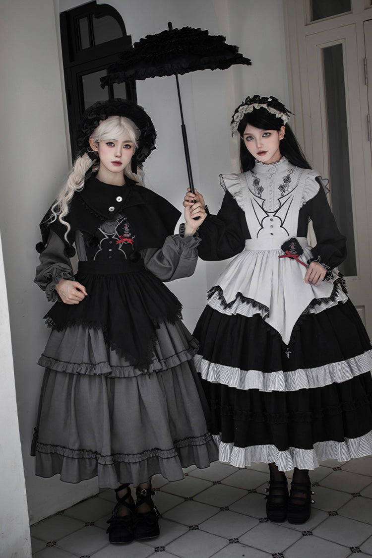 Castle Night Long Sleeves Ruffle Embroidery Gothic Lolita Dress 2 Colors