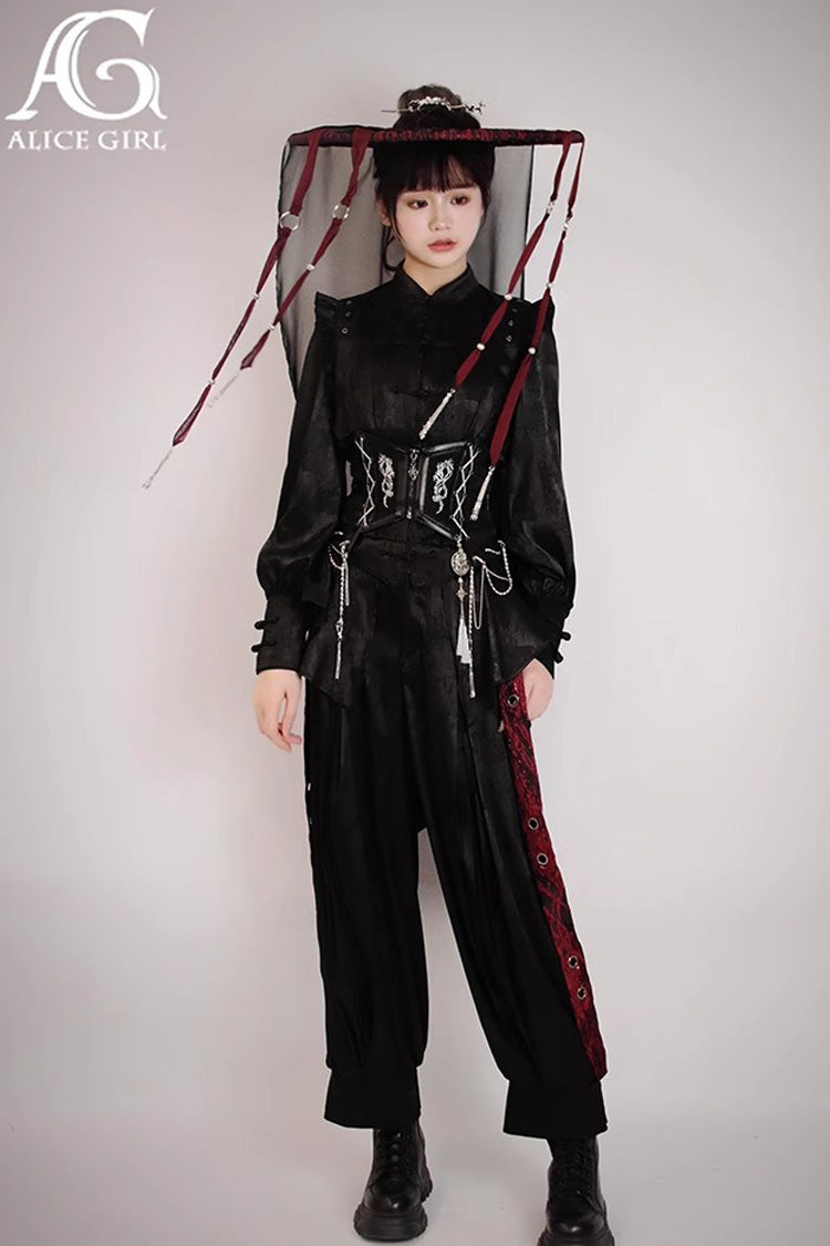 Bone Dragon Stand Collar Long Sleeves Ruffle Embroidery Ouji Fashion Classic Lolita Blouse 3 Colors