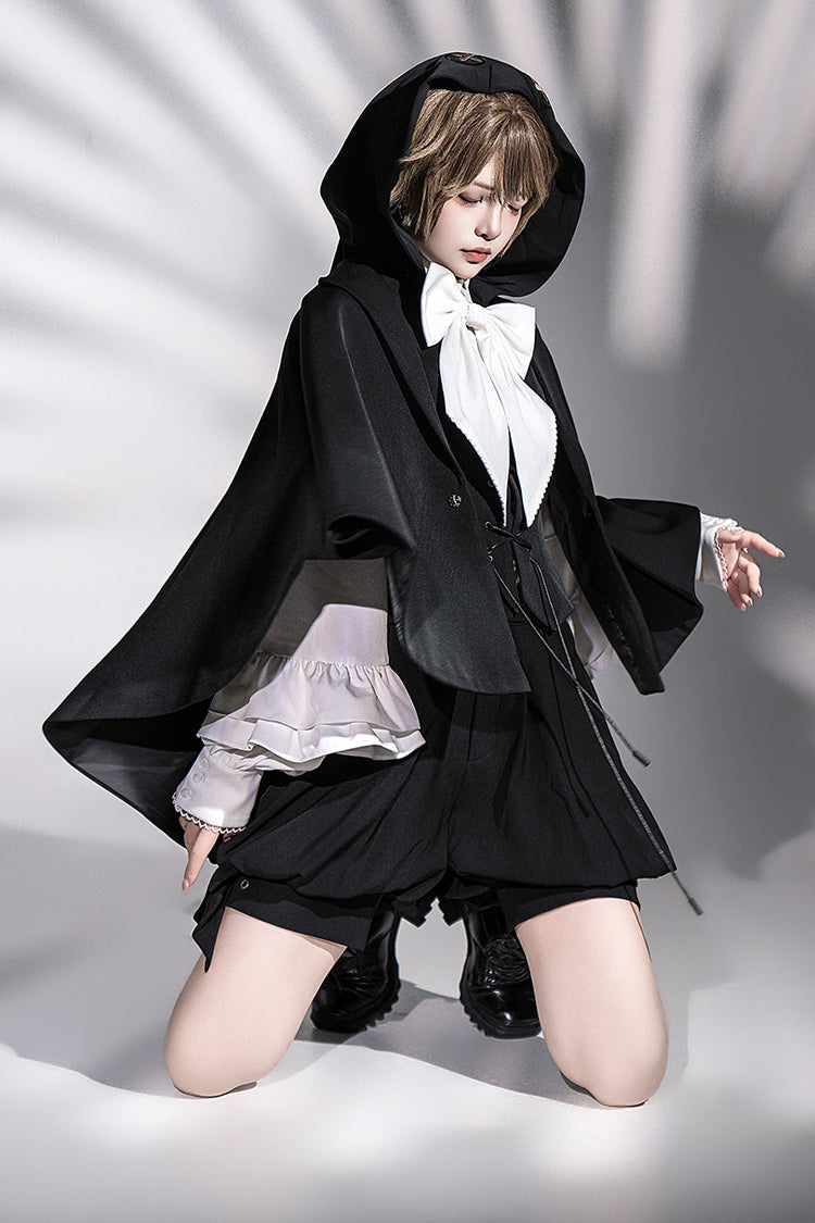 Black Rabbit Feather Phantom Gothic Prince Handsome Ouji Lolita Vest