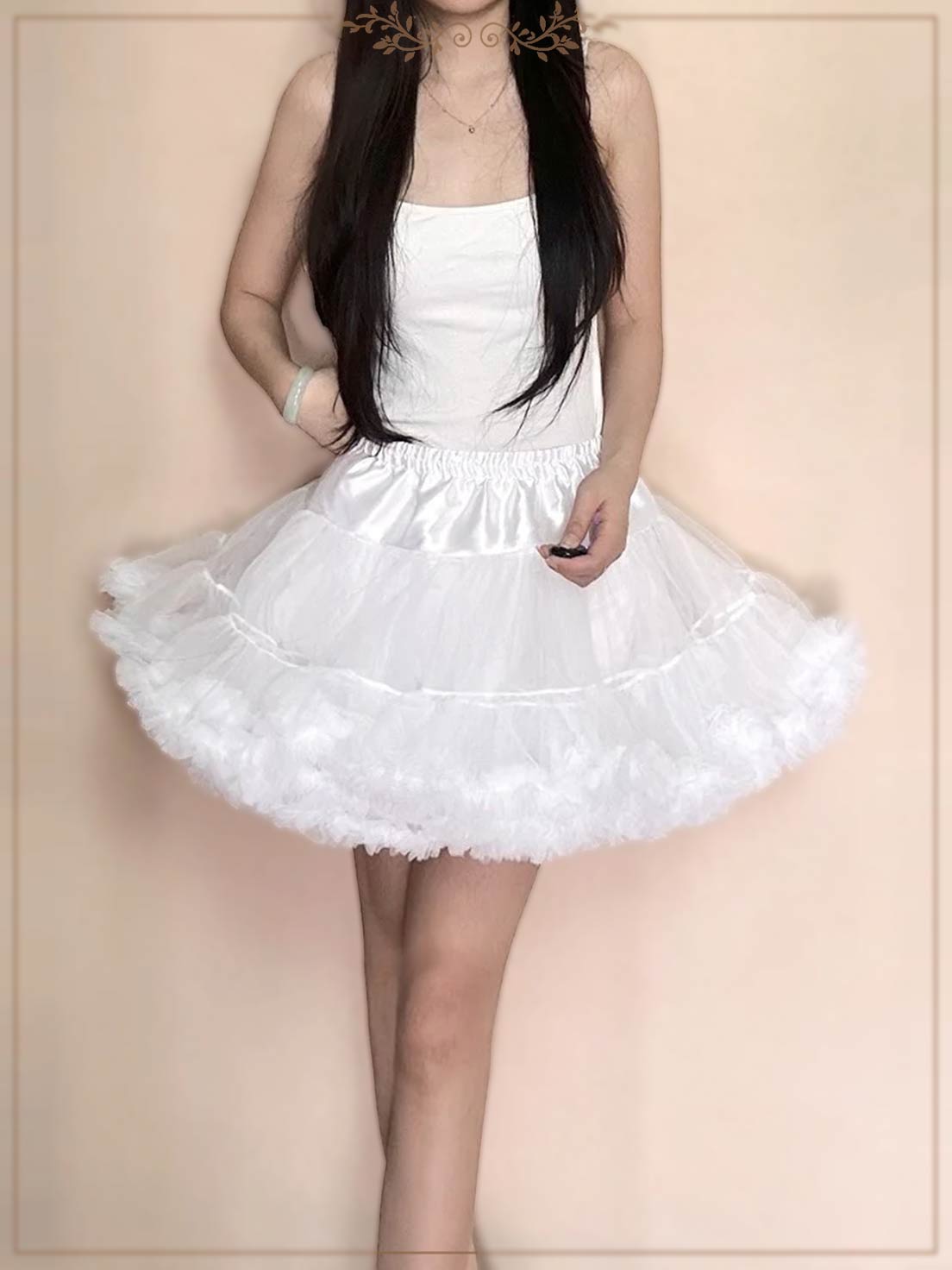 Lolita Petticoat White Fluffy Cloud-like Soft Tulle Short Pannier for Daily Wear