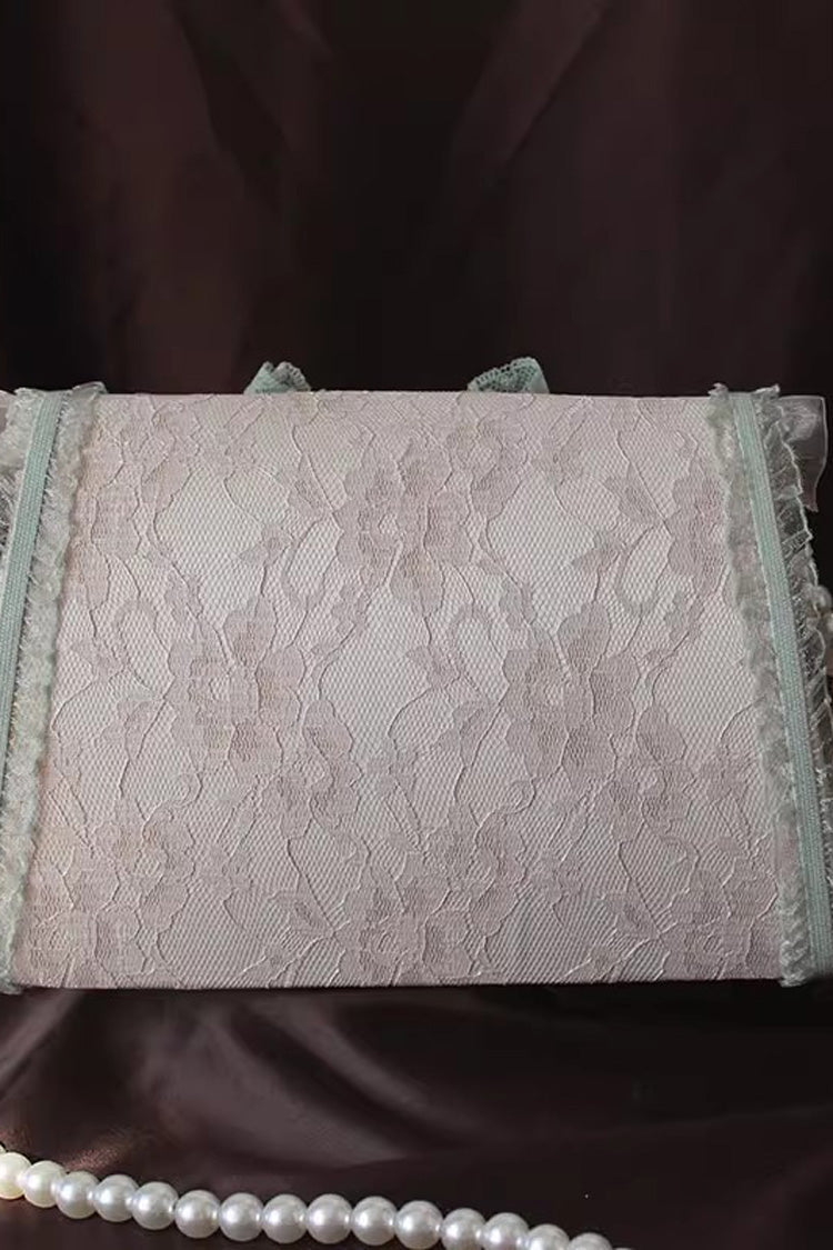 Mint Chocolate Little Bear Bowknot Lace Pearl Sweet Lolita Handbag