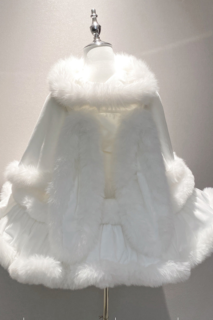 White Holiday Double-Layered Bowknot Sweet Princess Lolita Strapless Dress