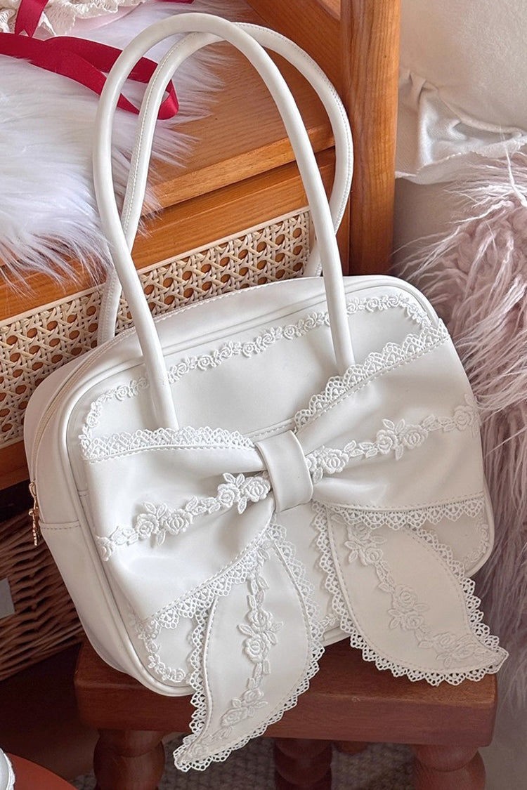 Sweet Bowknot Lace Zipper Japanese Lolita Handbag 3 Colors