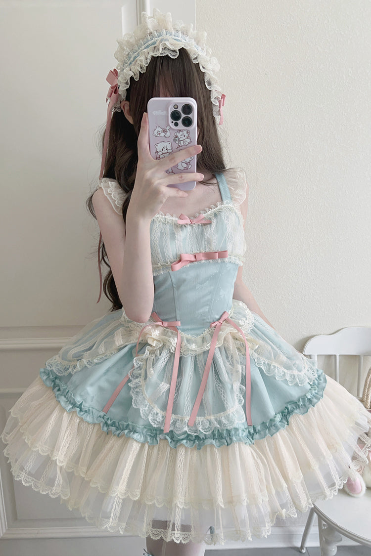 Flower Season Bowknot Lace Sweet Ballet Lolita Jsk Dress 4 Colors