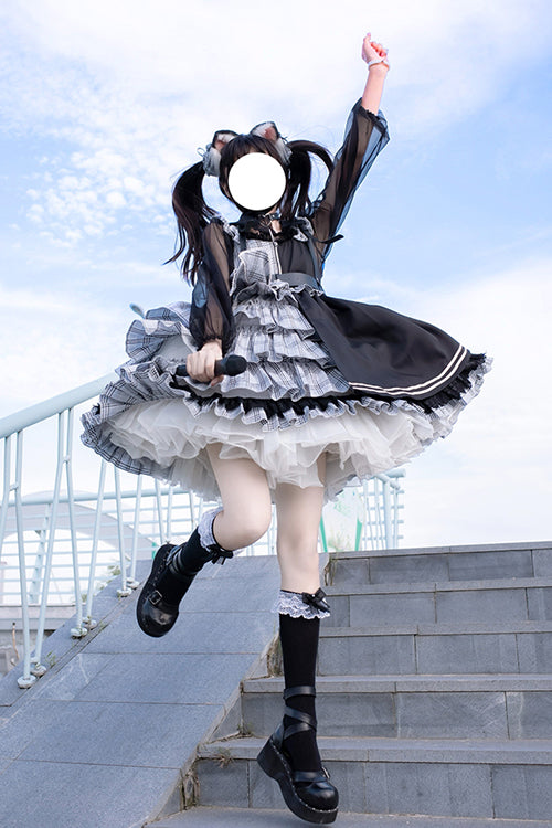 Plaid Stitching Multi-Layer Sweet Lolita JSK Dress