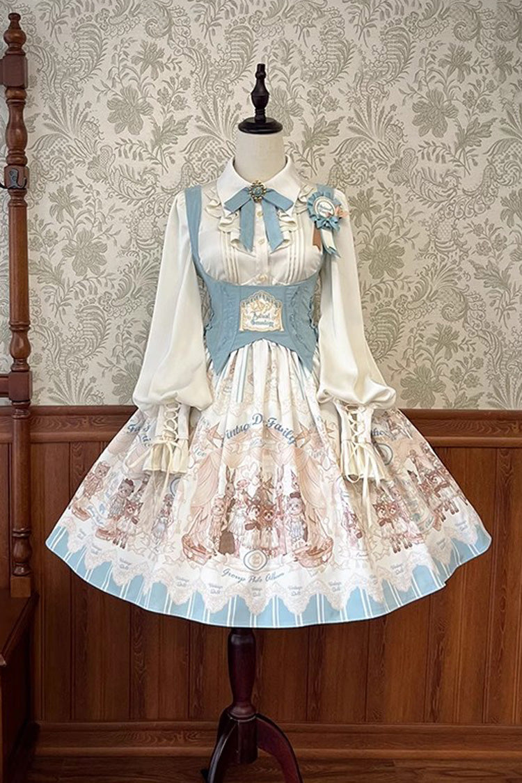 Doll's House Print Ruffle Embroidery Short Version Sweet Lolita Jsk Dress 2 Colors