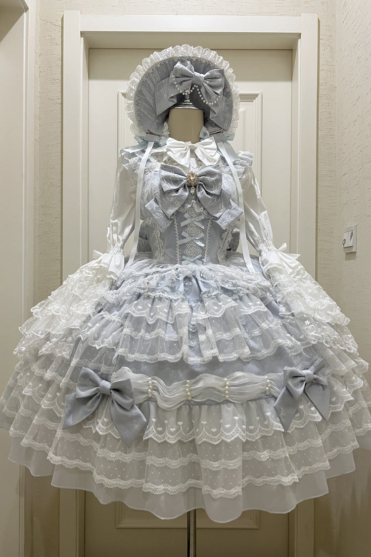 Blue Dream Prologue Doll Multi-Layered Bowknot Lace Sweet Princess Lolita Dress