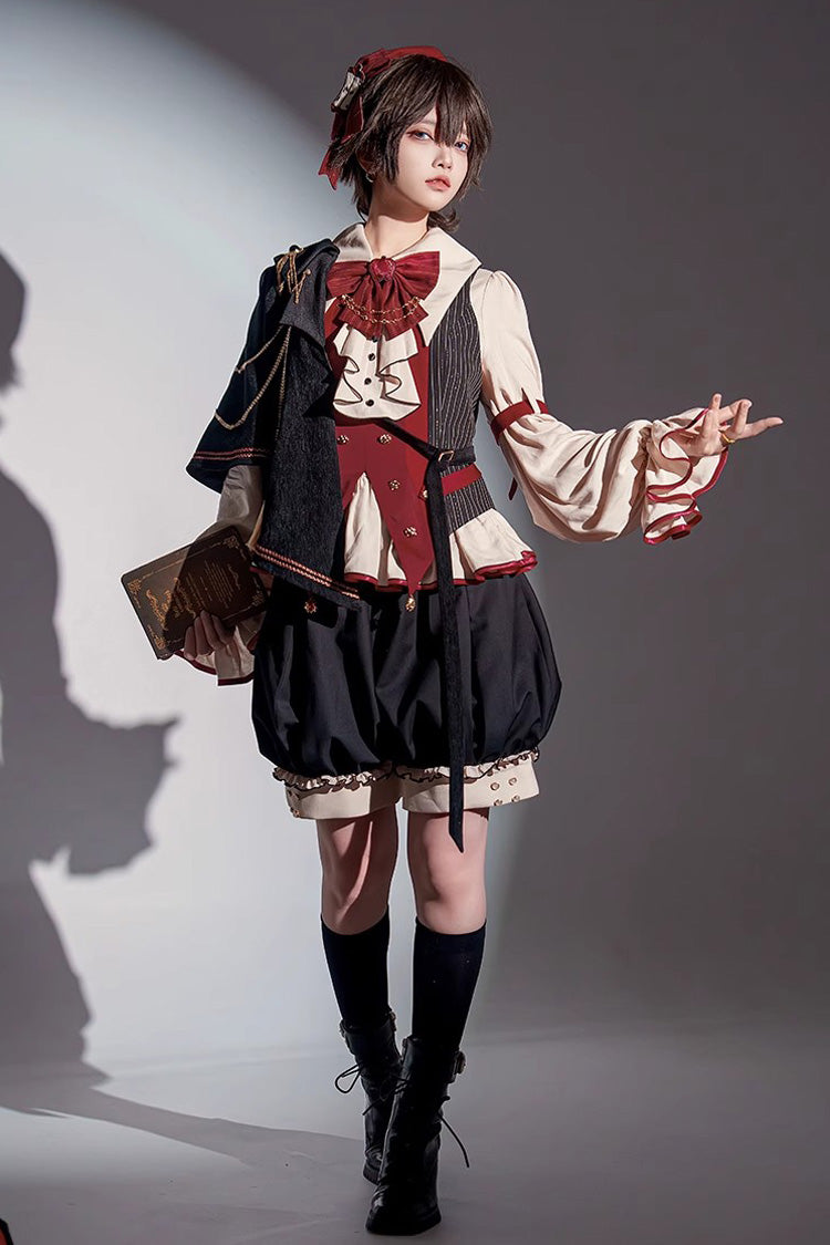 Multi-Color Natural Philosophy Long Sleeves Ruffle Bowknot College Style Prince Gorgeous Ouji Lolita Set