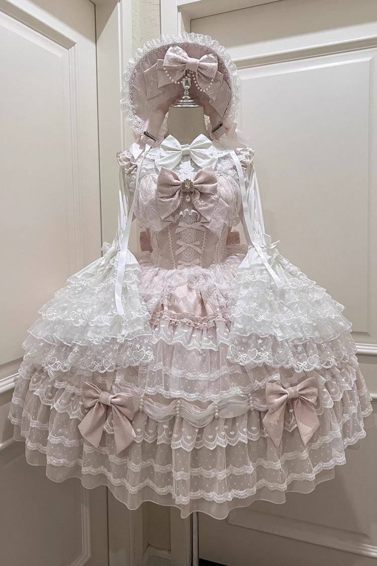 Pink Dream Prologue Doll Multi-Layered Bowknot Lace Sweet Princess Lolita Dress