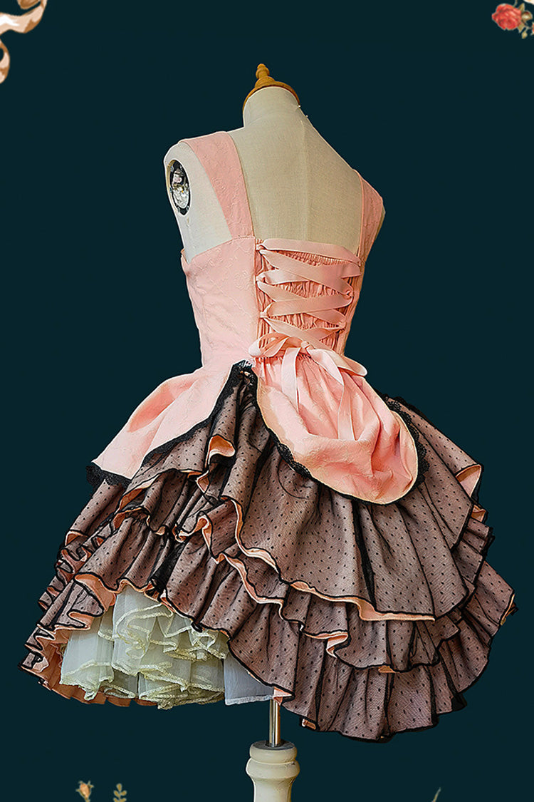 Waltz Triple-Layered Ruffle Stitching Lace Sweet Lolita Dress 2 Colors